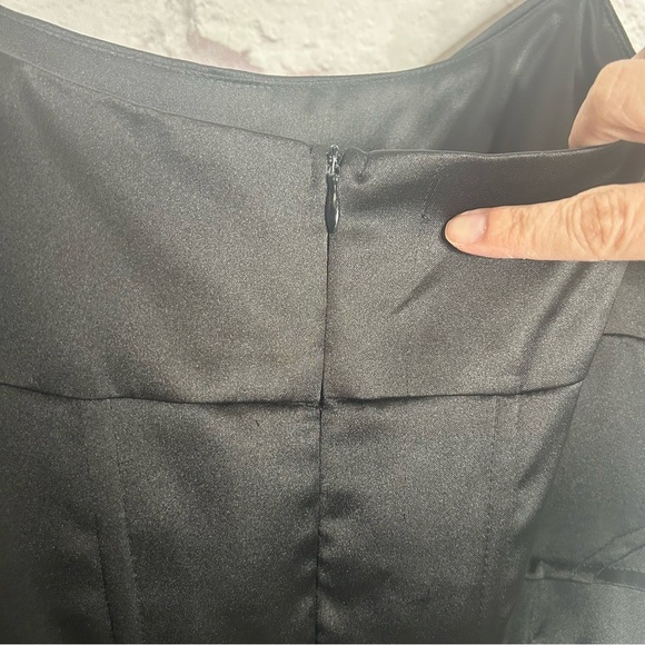 Zara Satin Elegant Black Evening Midi Dress Size XL - Picture 12 of 16